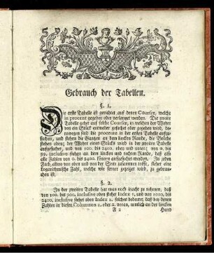 Gebrauch der Tabellen.