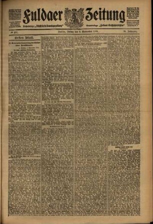 Erste Ausgabe vom Freitag, den 03. September 1909.