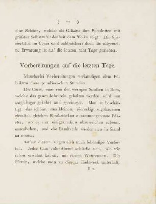 Vorbereitungen auf die letzten Tage.