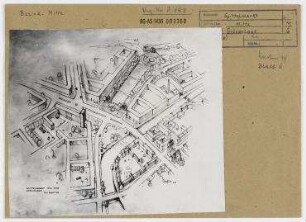 Schaubild: Spittelmarkt und neue Grünanlage (zu Blatt 5 der Planung "Grünmagistrale Spree"). Berlin, Mitte, Spittelmarkt/Leipziger Straße/Niderwallstraße/Kurstraße/Oberwasserstraße/GertraudenstraßeWallstraße/Seydelstraße/Petriplatz
