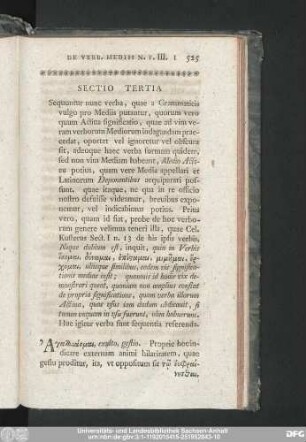 Sectio Tertia