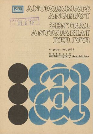 Nr. 1563: Rossica Archäologie/Geschichte