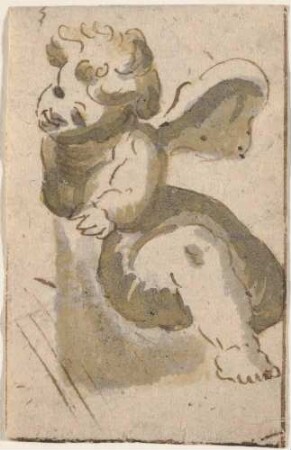 Sitzender Putto, nach links gedreht