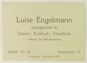 Visitenkarte Luise Engelmann