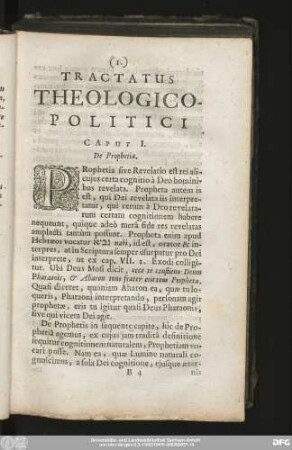 Caput I. De Prophetia.