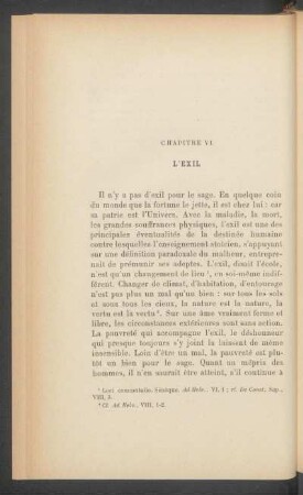 Chapitre VI - L'exil