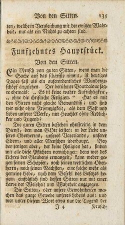 Funfzehntes Hauptstück. Von den Sitten.