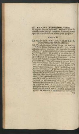 Caput II. De Origine, Natura, Varietate, Phoenomenis Admirationis.