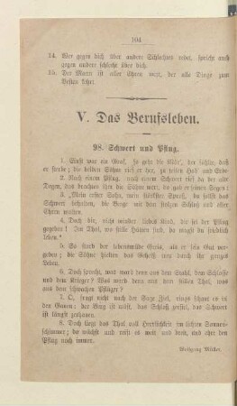 V. Das Berufsleben