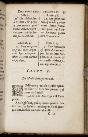 Caput V. De Modis Interpretandi