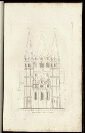 Aufriss der Kirche zu Gelnhausen von der Ostseite