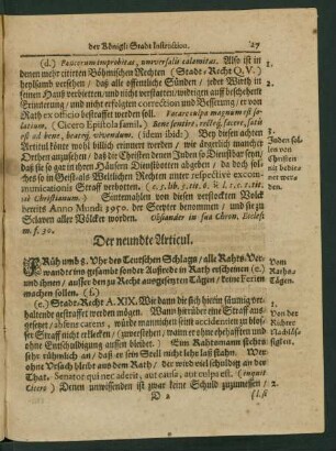 Der neundte Articul.