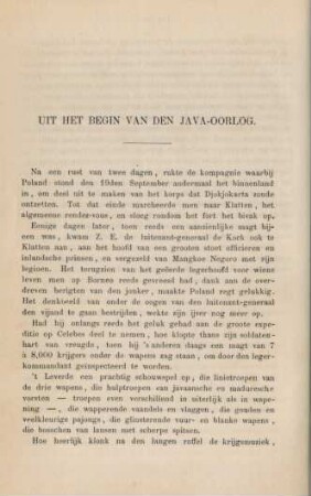 Uit het begin van den Java-oorlog