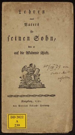 Lehren eines Vaters für seinen Sohn, den er auf die Akademie schickt