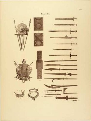 27 Darstellungen von Trutzwaffen Deutscher Ritter des Mittelalters (14./15. Jahrhundert)