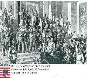 Deutschland (Deutsches Reich), 1871 Januar 18 / Proklamation des deutschen Kaiserreichs in Versailles nach Ende des deutsch-französischen Krieges