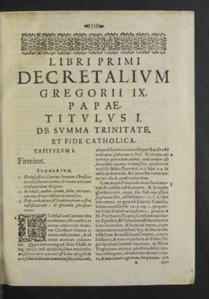 Libri Primi Decretalium Gregorii IX. Papae. Titulus I.