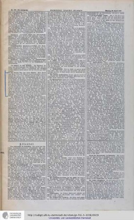 Aus: Darmstädter Täglicher Anzeiger No. 100 [Jahrgang 51] vom 27. April 1912