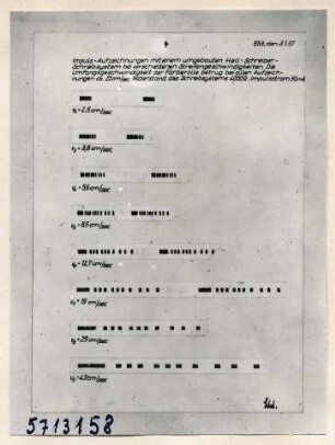 Impulsaufzeichnung mit umgebautem Hell-Schreibsystem S.4; Foto, 1957