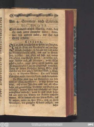 Am 4. Sonntage nach Epiphan. Text. Röm. 13. v. 8.