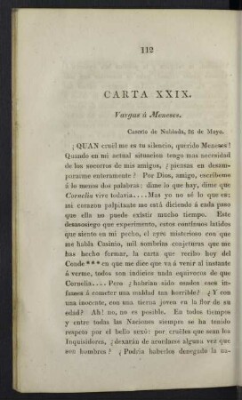 Carta XXIX. Vargas á Meneses.