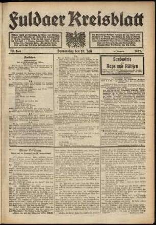 Ausgabe vom Donnerstag, den 19. Juli 1917.