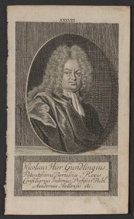 Porträt Nicolaus Hieronymus Gundling (1671-1729)