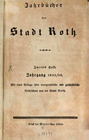Jahrbücher der Stadt Roth. 2. 1835/36 (1837)