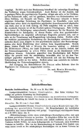 731-733, Deutsche Juristenzeitung. Nr. 10, 11,12, 15, 16/17, 18, 19