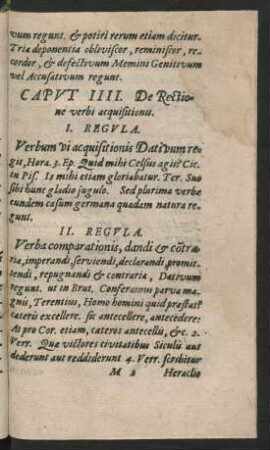 Caput IIII. De Rectione verbi acquisitionis.