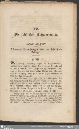 IV. Die sphärische Trigonometrie
