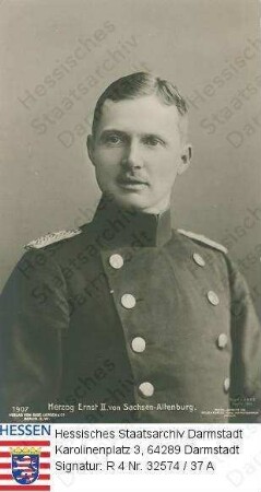 Ernst II. Herzog v. Sachsen-Altenburg (1871-1955) / Porträt in Uniform, Brustbild