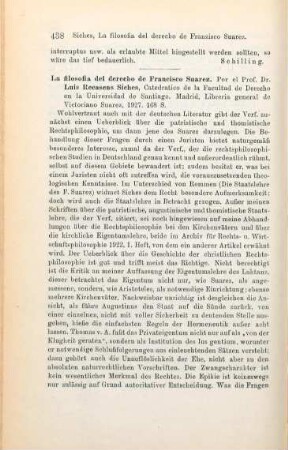 438-439 [Rezension] Recaséns Siches, Luis, La filosofía del derecho de Francisco Suarez