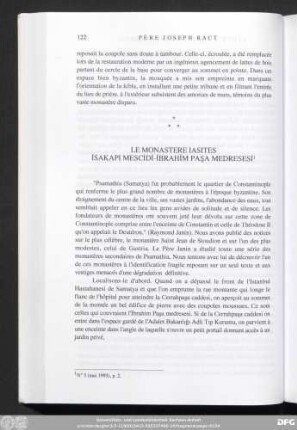 Le Monastere Iasites İsakapi Mescidi-İbrahim Paşa Medresesi