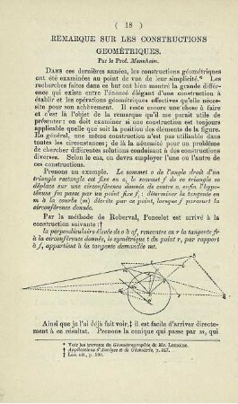 Remarque sur les constructions geométriques.