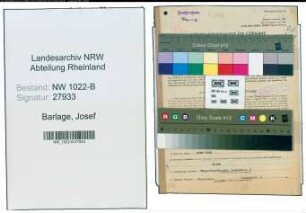 Entnazifizierung Josef Barlage , geb. 20.08.1881 (Postbeamter)