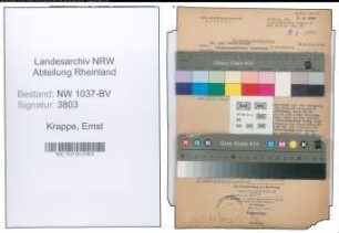 Entnazifizierung Ernst Krappe , geb. 31.10.1891 (Beamter)