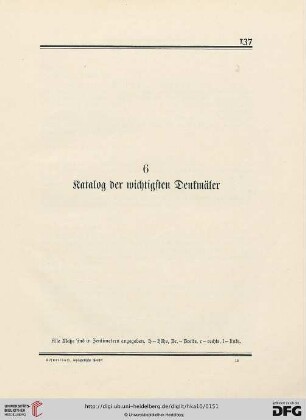 6. Katalog der wichtigsten Denkmäler