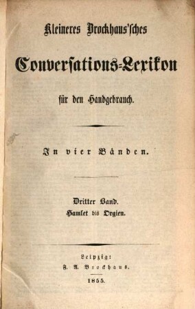 Kleineres Brockhaus'sches Conversations-Lexikon für den Handgebrauch, 3. Hamlet - Orgien
