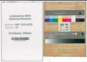 Entnazifizierung Wilhelm Eickelkamp , geb. 18.12.1900 (Elektriker)