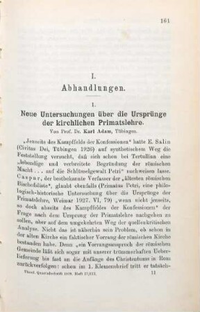 161-256 Neue Untersuchungen über die Ursprünge der kirchlichen Primatslehre