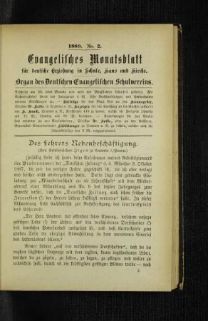 ¬Des¬ Lehrers Nebenbeschäftigung