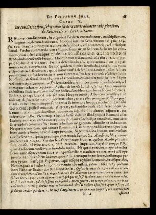 Caput V. De conditionibus, sub quibus foedera contrahuntur: