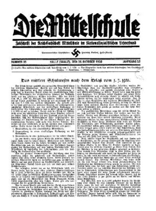 Das mittlere Schulwesen nach dem Erlaß vom 1. 7. 1938