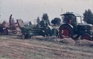 Hochdruckpresse, Strohernte, Handstapeln, Aufbaumotor