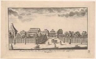 Der Nimpt’sche Garten vor dem Seetor an der Seestraße in Dresden, Teil einer Reihe Dresdner und sächsischer Ansichten von Schlitterlau um 1770