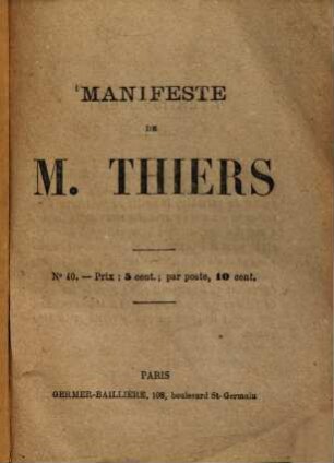 Manifeste de M. Thiers