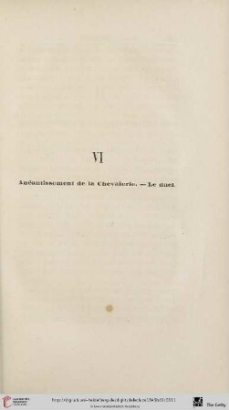 VI. Anéantissement de la Chevalerie - Le duel
