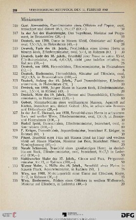 Miniaturen (Nr. 316-339)