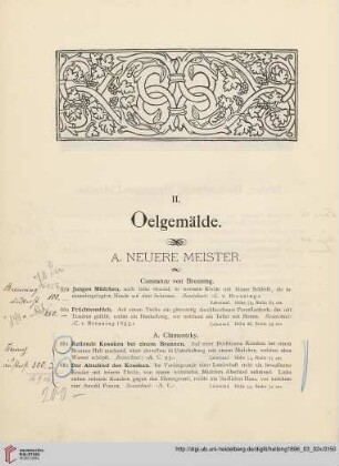 II. Oelgemälde (Nr. 679 - 885)